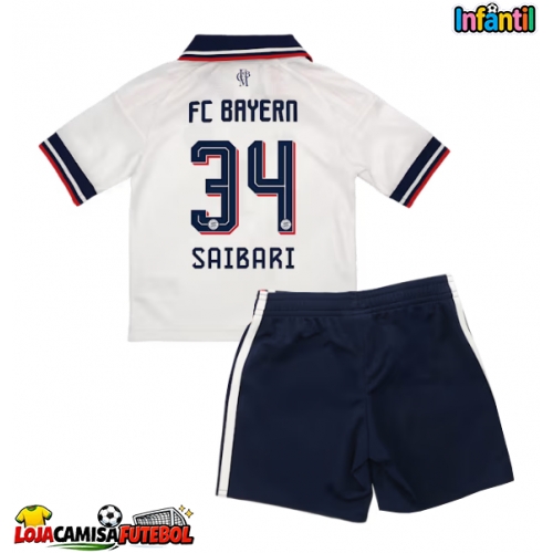 Camisa de Futebol Bayern Munich Ismael Saibari #34 Equipamento Secundário Infantil 2026-27 Manga Curta (+ Calças curtas)